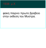 1938  μ.Χ   φακη παιρνει πρωτο βραβειο στην εκθεση του Μυστρα.